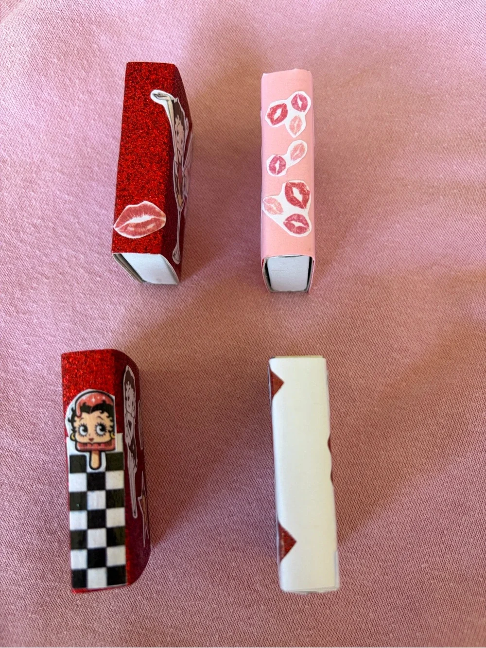 Betty Boop Pink, Red and White Decorative Matchbox Favor Set